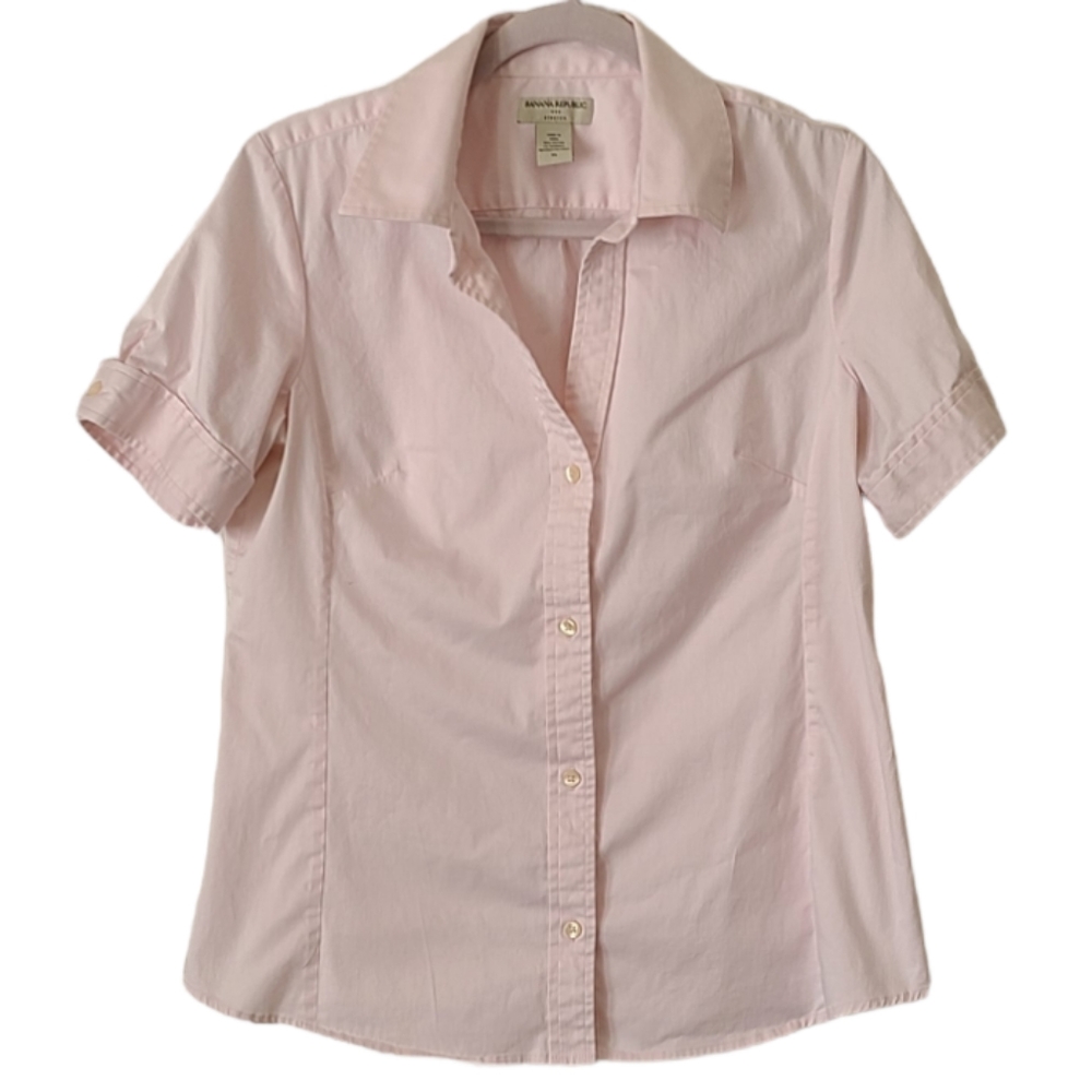 Banana Republic Factory Stretch Pink Button Down Shirt Size XL